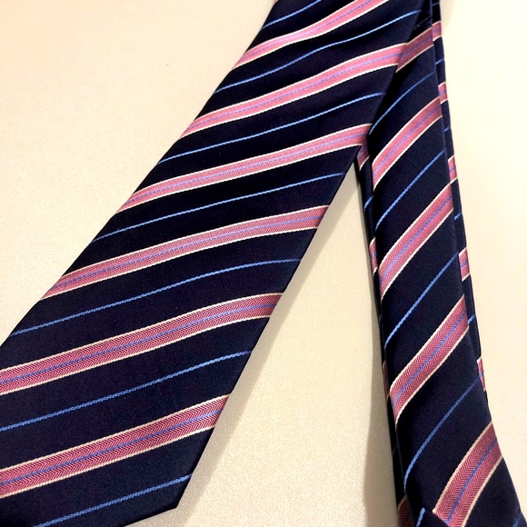 ETON Tie: pink/ blue stripe - Picture 3 of 9